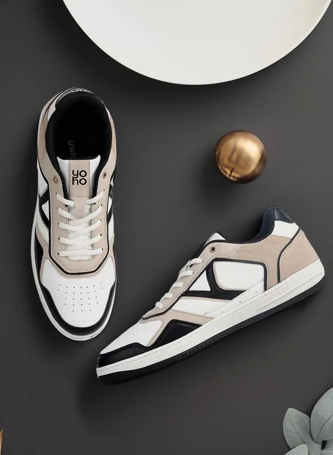 YOHO Men Suede Look Panel Fashion Sneakers